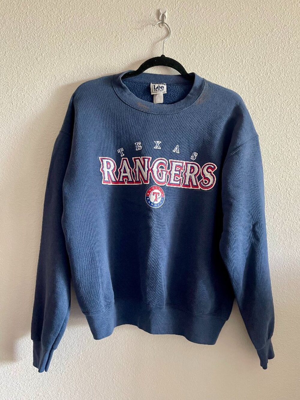 Vintage Lee Sport Texas Rangers Embroidered Crewneck Sweatshirt Gray Medium MLB